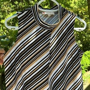 Jude Connally Striped Black and White Sleeveless Dress